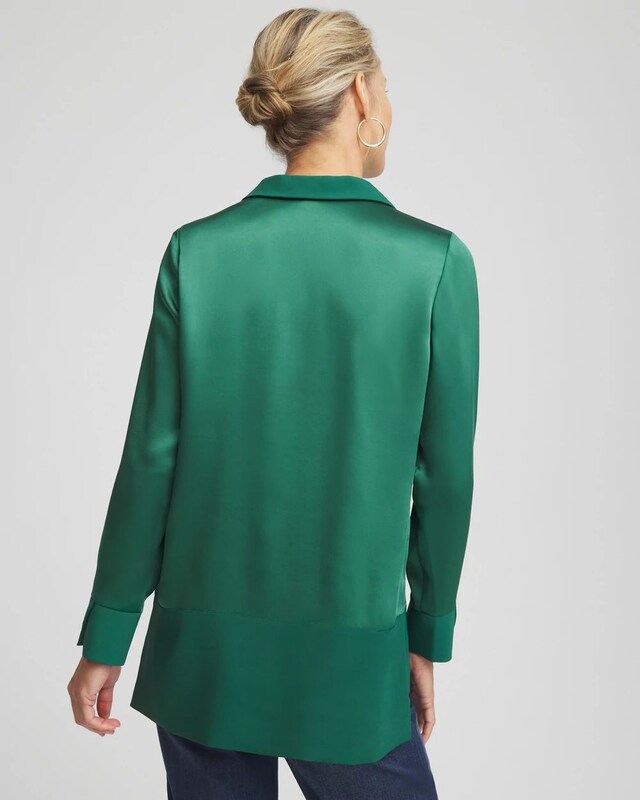 Relaxed Stretch Satin Tunic - image 3
